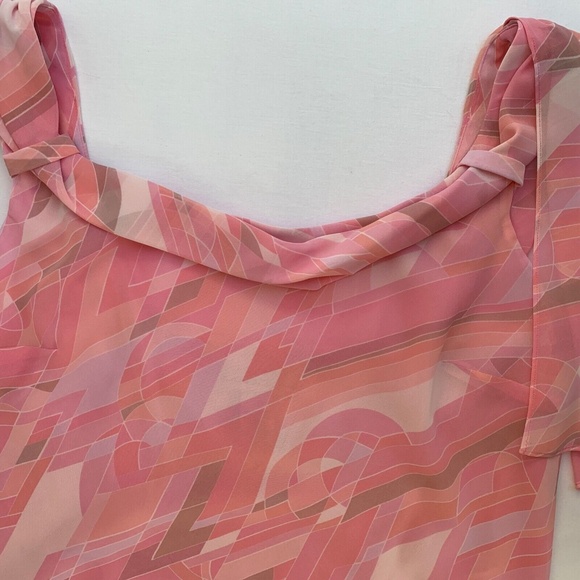 Y2K 2000s Baby Pink Asymmetrical Mod Ethereal Cyber Fairy Grunge Crop Top 12 L - Picture 3 of 6